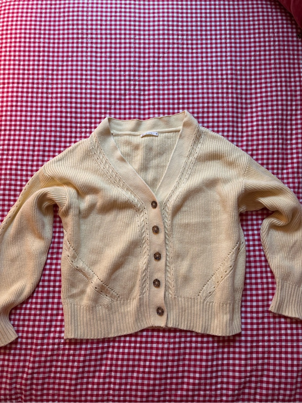 Marine Layer butter yellow V-Neck Button Cardigan Sweater